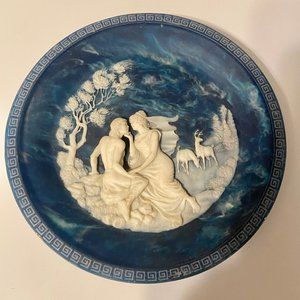 Blue Cameo Soapstone Plate 1984 Voyage of Ulysses The Isle of Circe